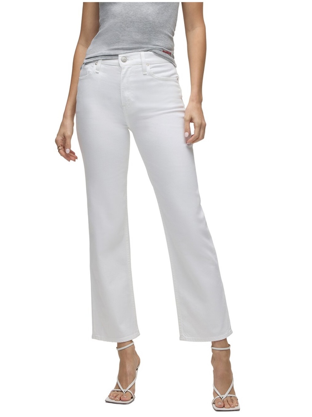 Hudson Jeans White Flare Crop Jeans